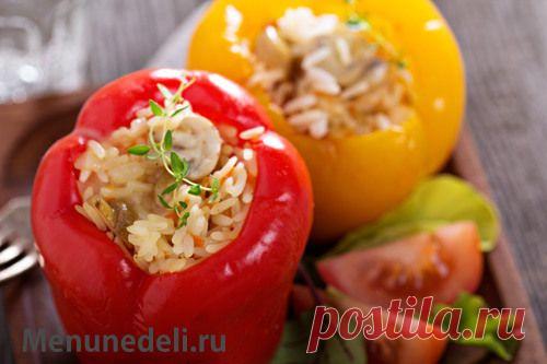 Фаршированный перец с рисом и грибами / Меню недели