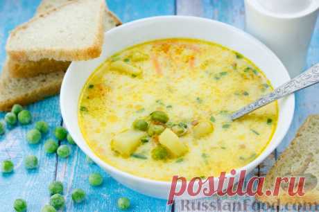 Рецепт: Суп с зелёным горошком и плавленым сыром на RussianFood.com