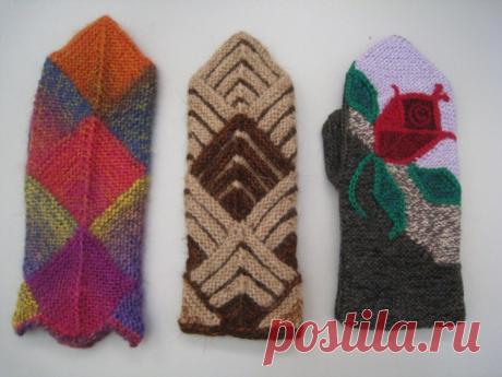 Варежки в стиле пчворк - идеи для вязания и шитья. МК на спицах - запись пользователя Наталья (Наталья) в сообществе Вязание спицами в категории Вязание спицами аксессуаров