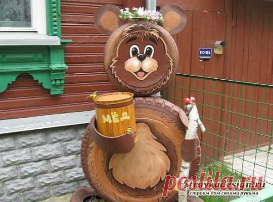 поделки из покрышек для дачи