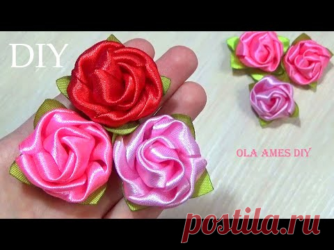 🌹 Делая Их Остановиться Невозможно ❤️️ КРАСИВЫЕ и ОЧЕНЬ ПРОСТЫЕ РОЗЫ из ЛЕНТ ❤️️ Ola ameS DIY