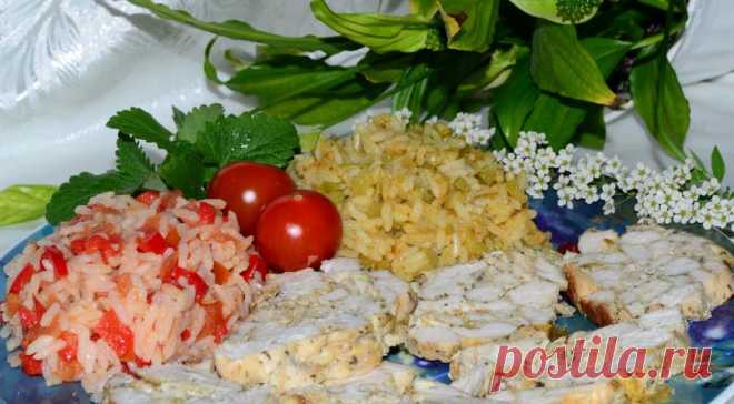 Куриный рулет с разноцветным рисом, пошаговый рецепт с фото