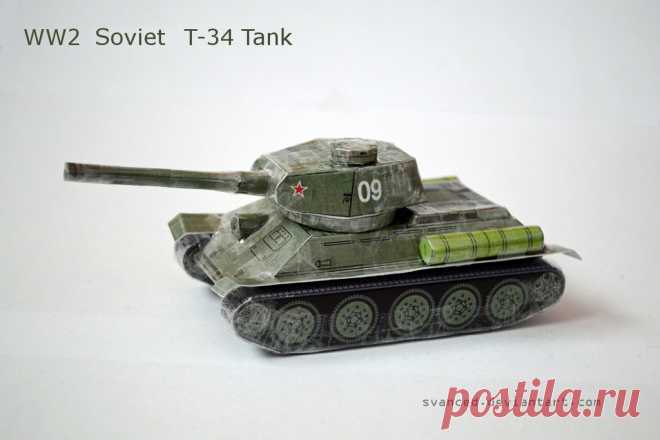 [REQ] WW2 Soviet T-34 Tank Papercraft 1 +DOWNLOAD A small papercraft I've made for this awesome tank.It's the model found here: prmodels.webnode.cz/products/t… However,that's a 1:100 scale model and has 5cm in length.What I did is that I do...
