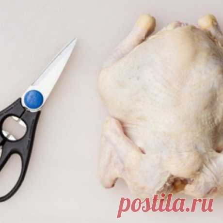 Как разделать курицу при помощи ножниц - МирТесен