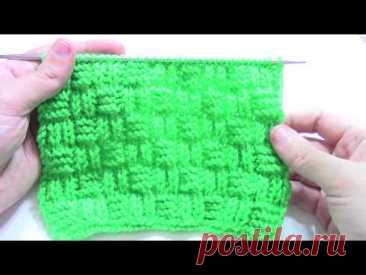Рельефный узор спицами Квадраты💚Knitting patterns