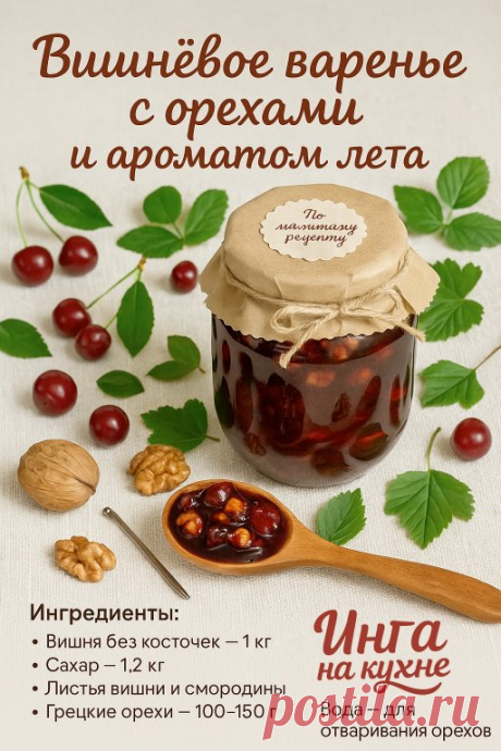 Вишнёвое варенье без косточек.