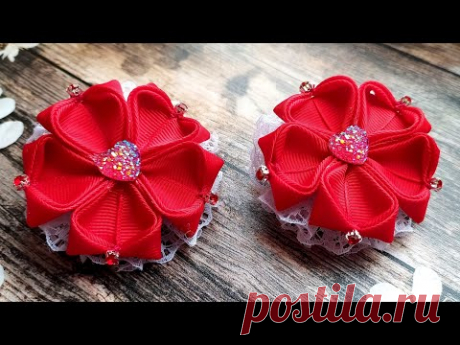 Красивые бантики из лент Мастер класс Канзаши