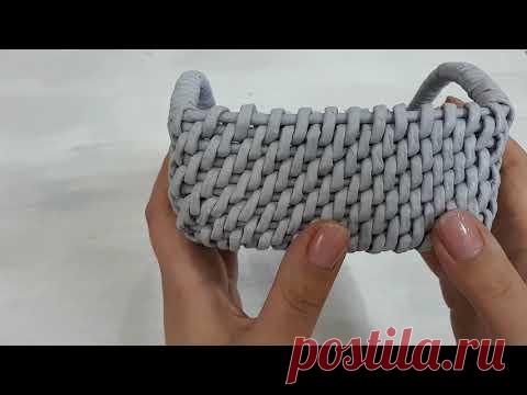 Квадратный короб с ручками / Корневое плетение