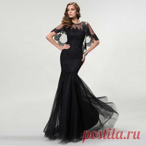Красивые черные платья 2017-2018: фасоны, модные черные платья новинки фото