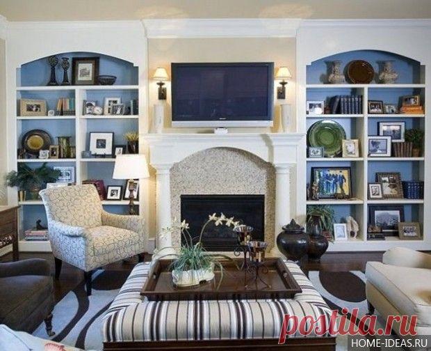 Синий цвет в интерьере гостиной, кухни, спальни. Фото интерьеров в синем цвете.