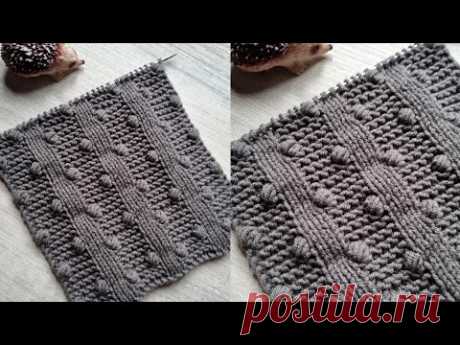 Занятный узор спицами с пупырками➡️❤️🧵🪡knitting pattern.