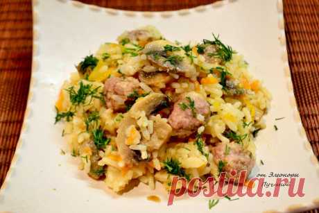 Плов с фрикадельками и грибами | Кулинарная Фея