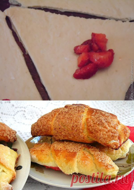Рогалики с клубникой