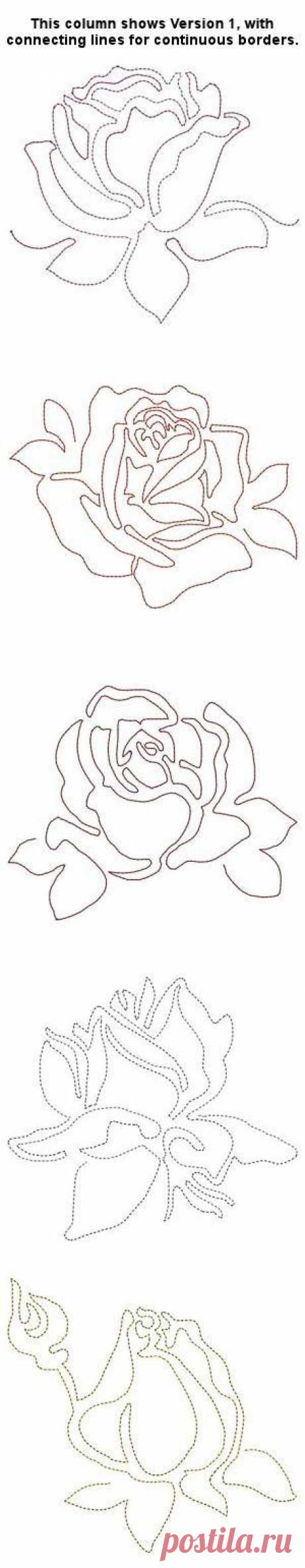 Line Work Roses, Versions 1 and 2 - Especially For You | OregonPatchWorks