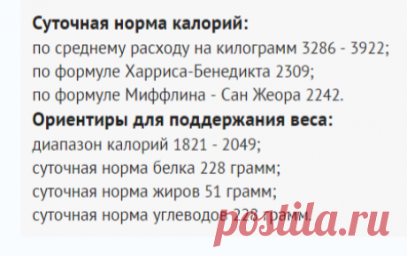 Онлайн калькулятор БЖУ и суточной нормы калорий