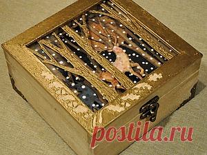 Декорируем шкатулку с двойной крышкой «Волшебный лес»