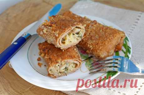 Просто и вкусно: Гречневые блинчики с грибами в ореховой панировке