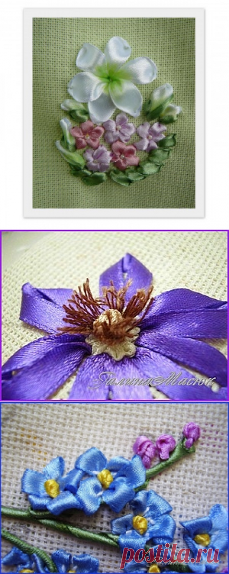 Учимся вышивать лентами — Рукоделие