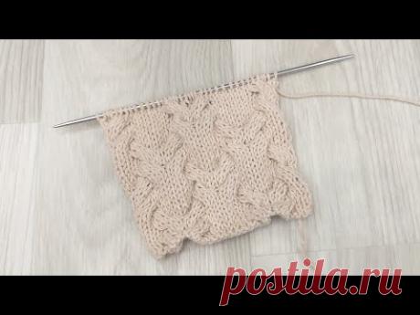 Красивый узор со жгутами. Вязание спицами