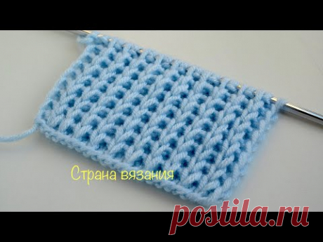 Узоры спицами. Простой оригинальный узор. Knitting patterns. Simple original pattern.