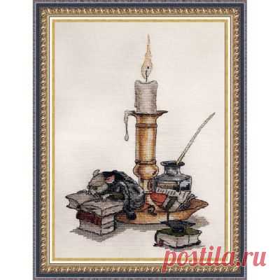схема для вышивки крестом забавной мыши Архивариус от неокрафт