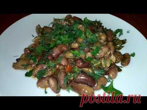 Фасоль с грибами в горшочках. Постное блюдо