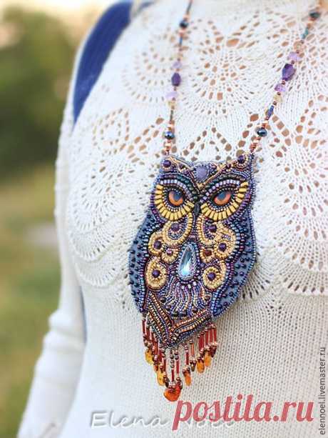 (185) 1edc5bb4079e12a75e4a8611bdbw--ukrasheniya-volshebnaya-sova-vyshityj.jpg (550×733) | beading // embroidery 2 | Ожерелья, Ожерелье С Совой и Owl