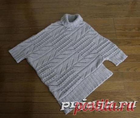 «Неожиданный силуэт» свитер спицами