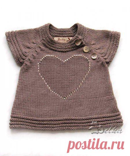 кофточка с сердечком по мотивами модели Vertbaudet