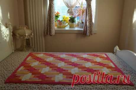 Яркий плед из ниток всевозможных цветов — Делаем руками