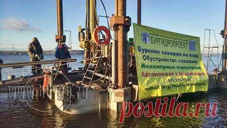 Подводное бурение скважин на водоеме с понтона
