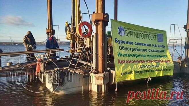 Подводное бурение скважин на водоеме с понтона