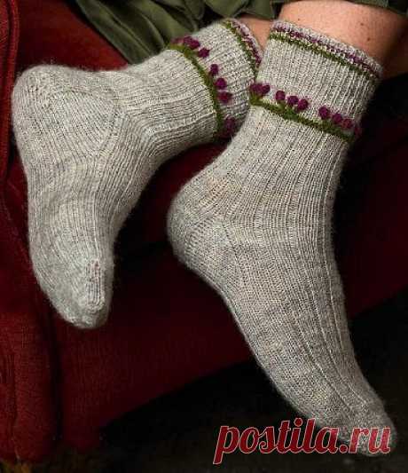 Вязаные носки «Flowerpot» | ВЯЗАНЫЕ НОСКИ
