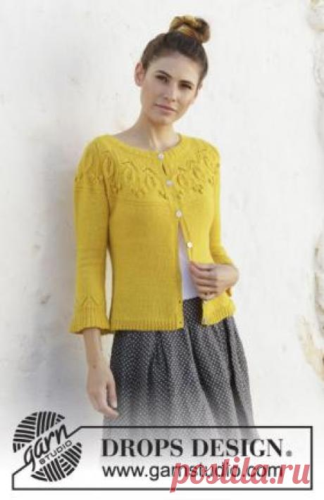 Кардиган Летний лучик Чудесная модель женского кардигана с круглой кокеткой, связаннного из тонкой пряжи на спицах 3 мм. Вязание начинается от воротника, кокетка украшена...