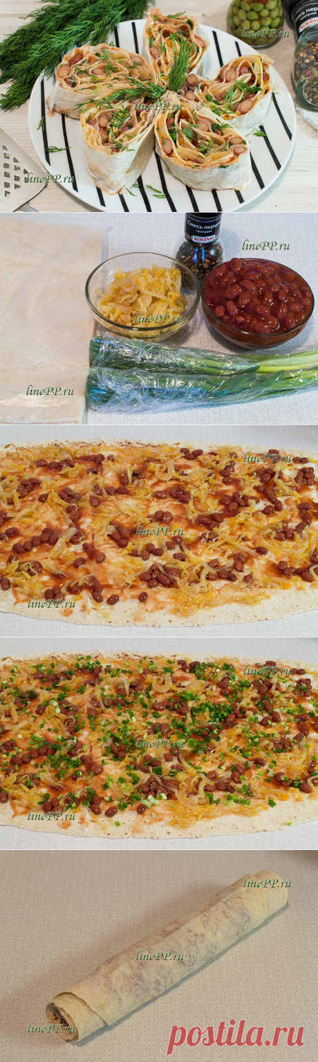 ПП рулет из лаваша – постный рецепт с фото с фасолью (ккал на 100 г)