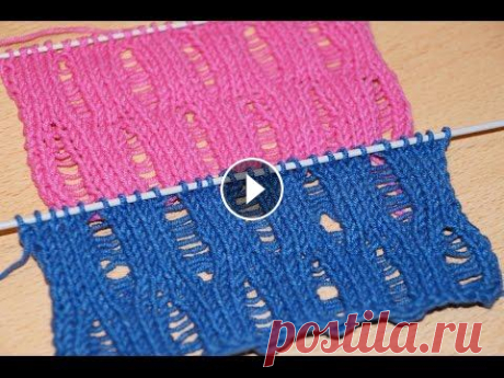 Вязание спицами. Узор со спущенными петлями ///   Knitting for beginners. ★ Будь в курсе новых видео, подписывайся на мой канал ► Вязание спицами для начинающих. Узор со спущенными петлями Схема 27. Видео подготовлено специа...