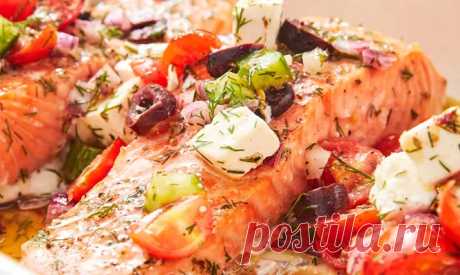 Лосось по-гречески. Сочетание вкуса и пользы