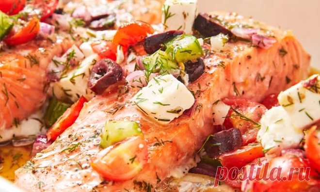 Лосось по-гречески. Сочетание вкуса и пользы