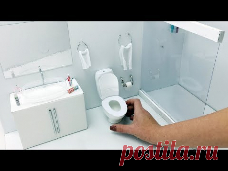 DIY Miniature - Bathroom for Barbie Dolls - Hacks And Crafts