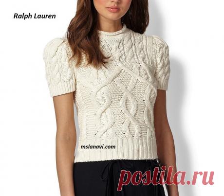 Вязаный топ спицами от Ralph Lauren | Вяжем с Лана Ви