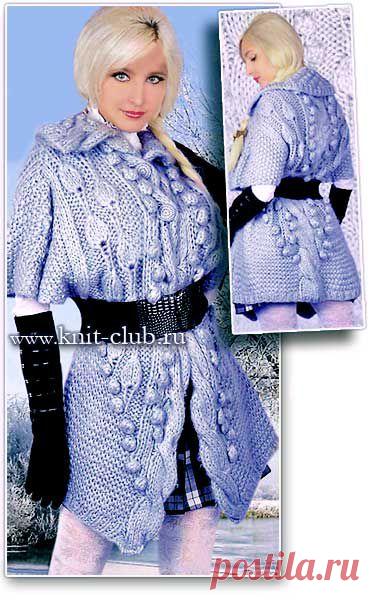 Теплый кардиган. Вязание спицами