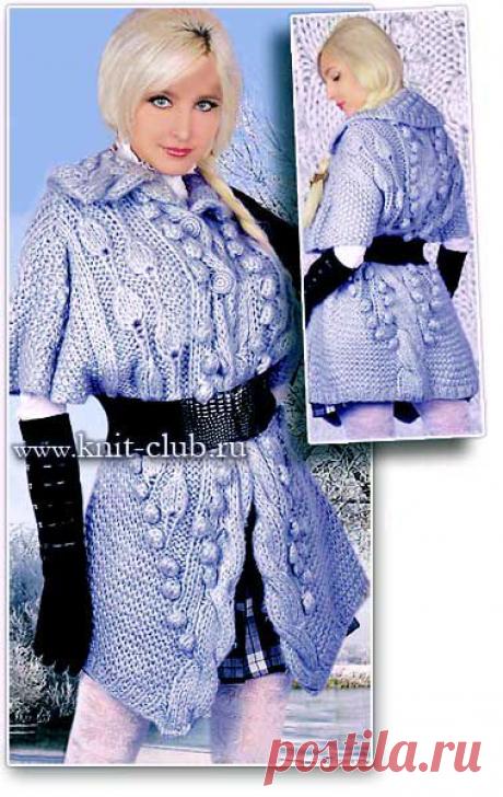 Теплый кардиган. Вязание спицами