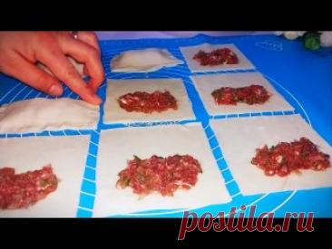 Мука +кипятка Мало кто знает этот секрет Самий Простой и Вкусный рецепт Ешь хоть каждый день 200мл кипятка1ч.л соль 300г мука 40мл рас.масло 200г фарш 2шт тёртый лук Щепотка зелин Соль, паприка, чёрный перец 30мл  водаОбжарить на среднем огне до золотистого цвета