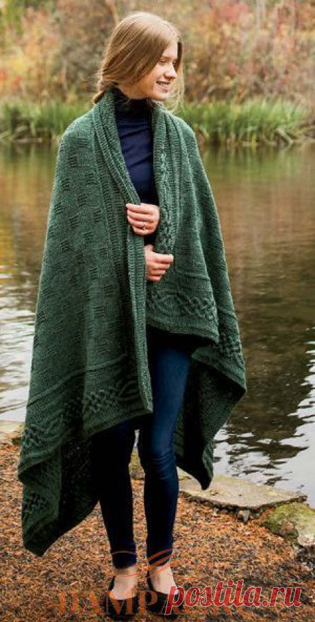 Большой вязаный плед «Stornoway Throw» с кельтскими узлами. Спицами. / DAMские PALьчики. ru