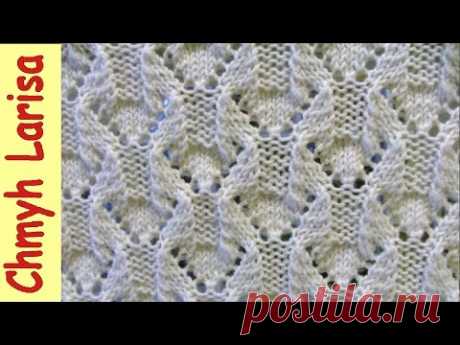 Ажурный узор спицами, схема с описанием, ВИДЕО - Мир интересов