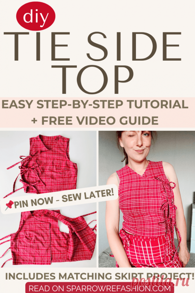 How to Sew a Tie Side Top Step by Step for Beginners - Sparrow Refashion: A Blog for Sewing Lovers and DIY Enthusiasts