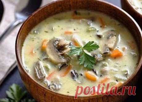 Самые вкусные рецепты: Сливочный суп с рисом и грибами