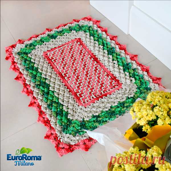 Tapete de Crochê Pico Triplo - EuroRoma Brilho - Blog do Bazar Horizonte - Maior Armarinho Virtual do Brasil.Схемы.
