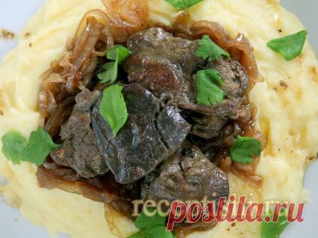 Куриная печень с бальзамическим луком | Кулинарные рецепты с фото на Рецептыши.ру
