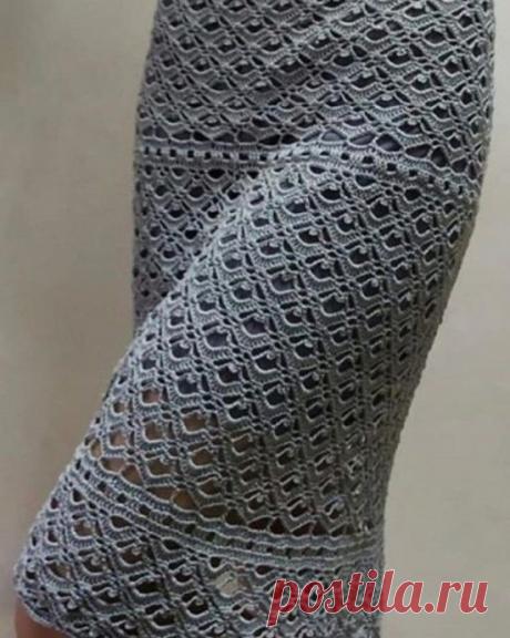 Узор для ажурной юбки, вяжем крючком